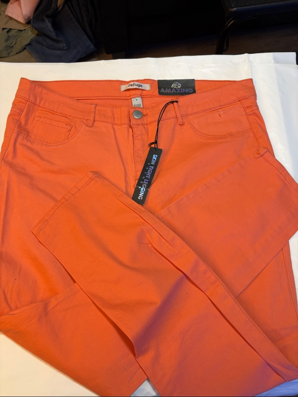 refuge Orange Skinny Jeggings - Slim Fit Women's Jeans
